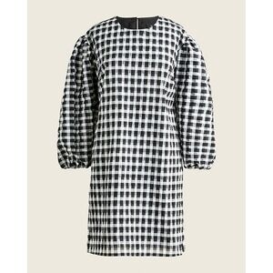 J.Crew Dress Womens Small Gingham Puff Sleeve Mini Black White Cottagecore